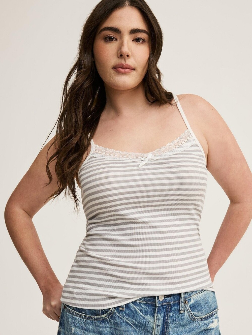 NWT Torrid Striped Lace Trim Cami